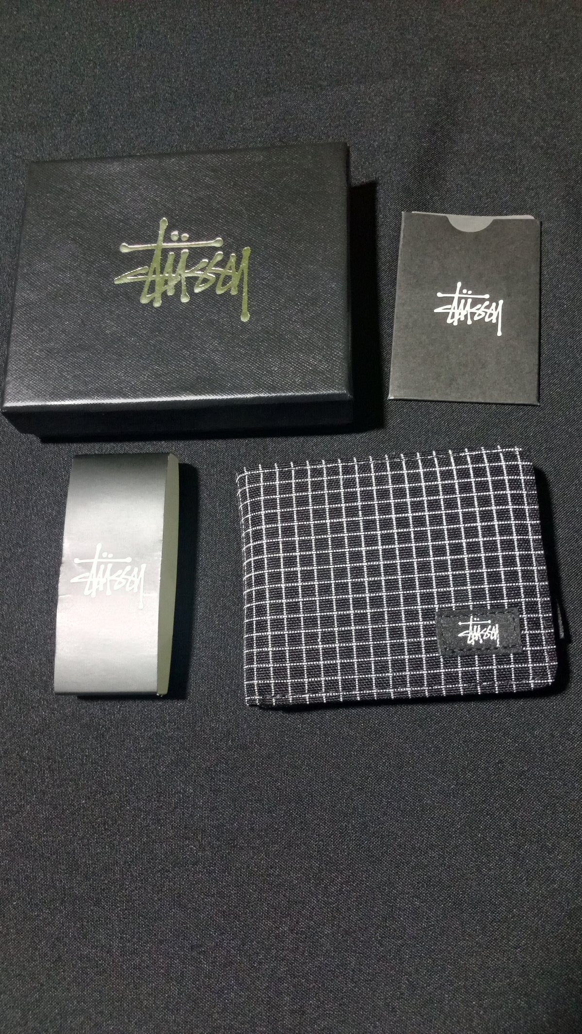 Stussy Grid Billetera - Negro