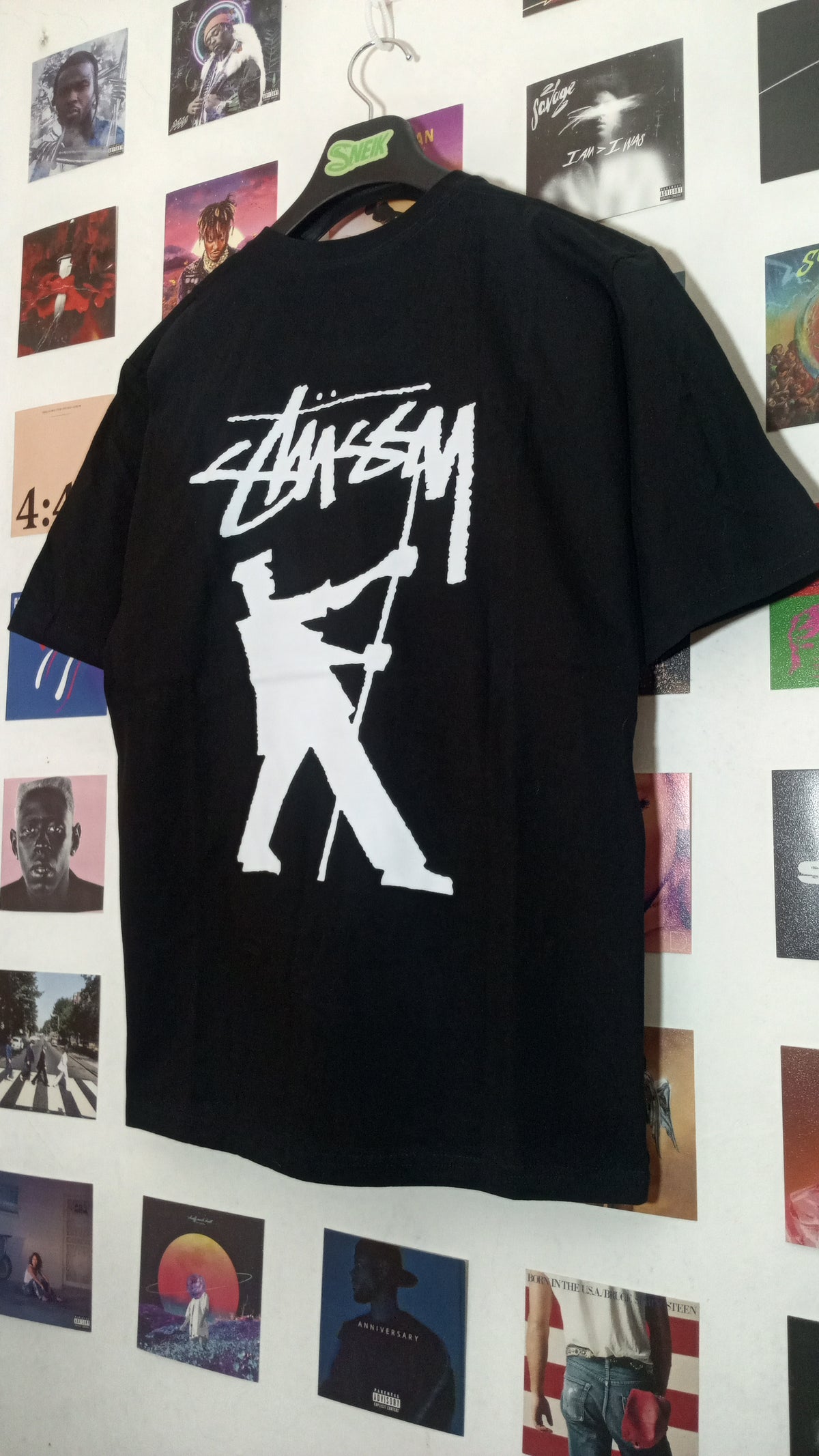 Stussy Stock Logo Flag Tee - Negra