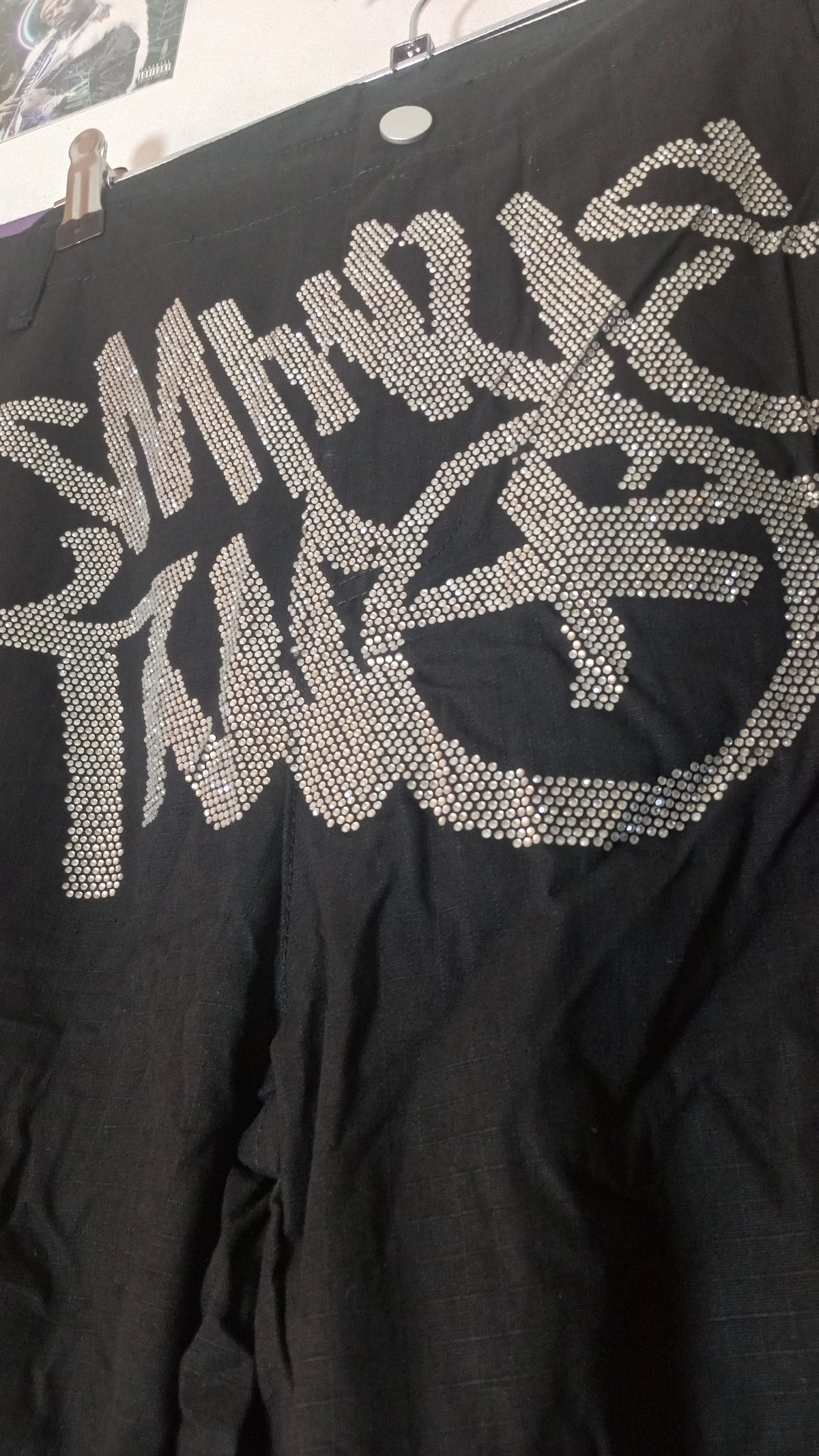 Minus Two Rhinestone Cargo Pants - Negro