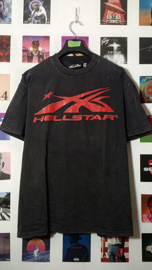 Hellstar Sport Logo Gel Tee - Black/Red