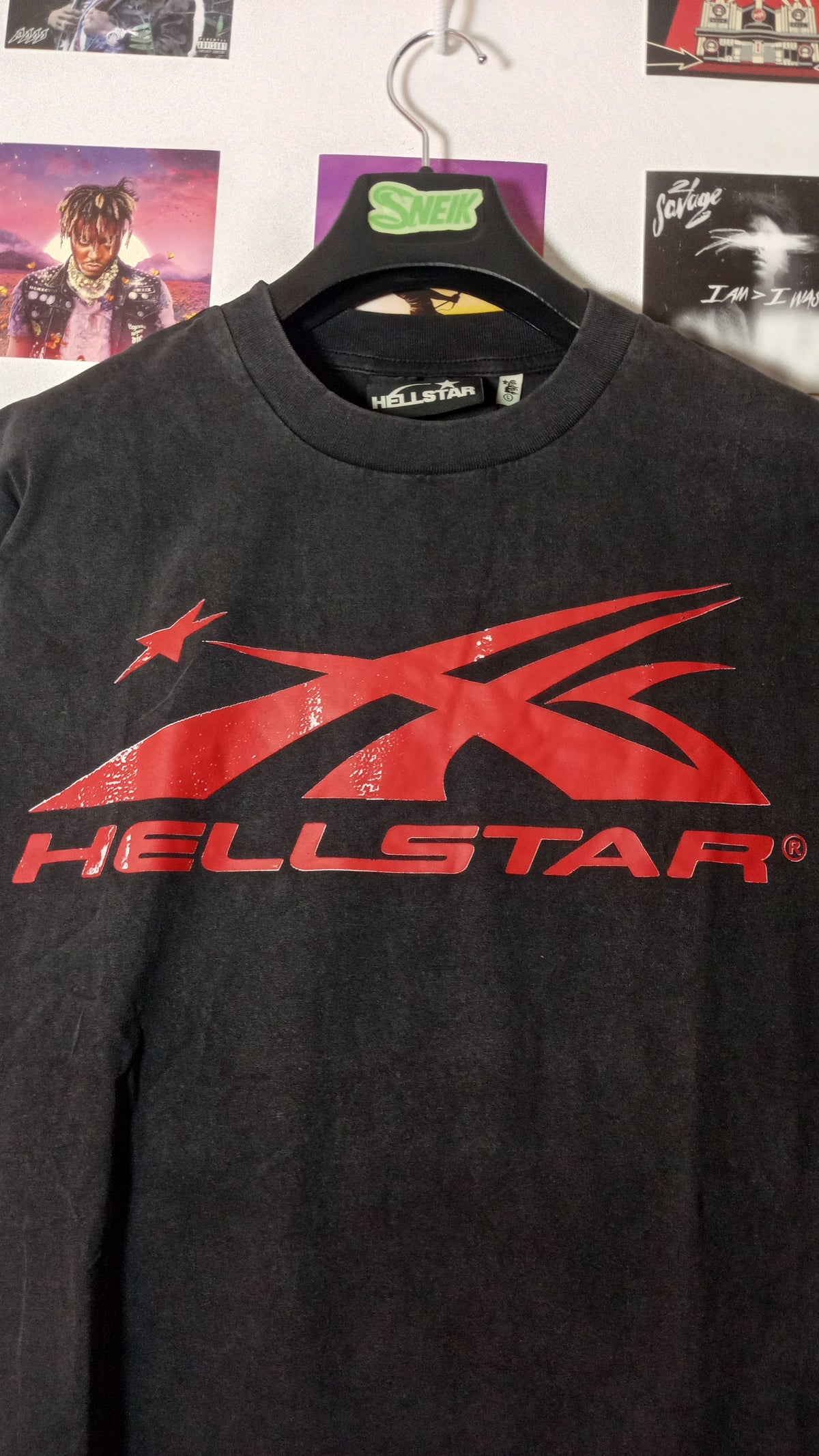 Hellstar Sport Logo Gel Tee - Black/Red