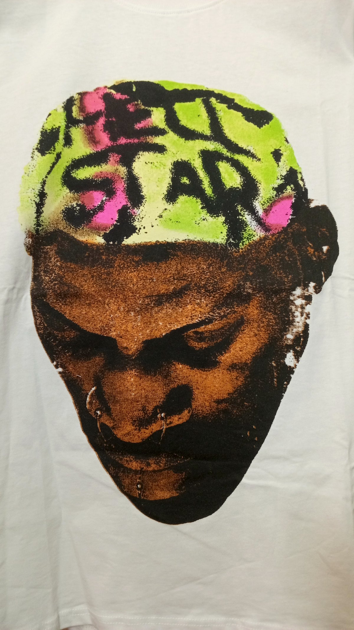 Hellstar RODMAN Tee - Blanca/Verde/Rosa