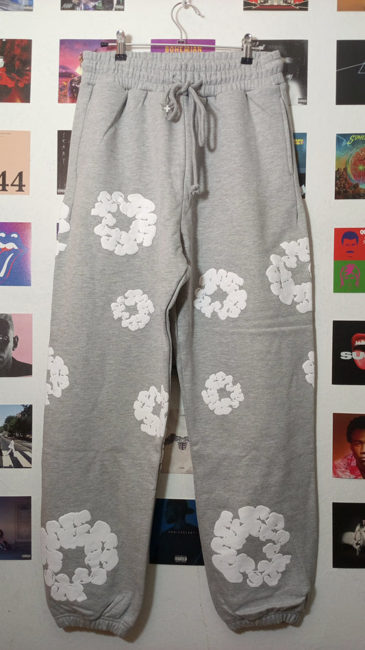 Denim Tears Cotton Wreath Sweatpants - Gris/Blanco
