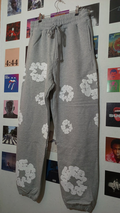 Denim Tears Cotton Wreath Sweatpants - Gris/Blanco