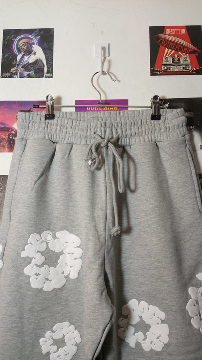 Denim Tears Cotton Wreath Sweatpants - Gris/Blanco