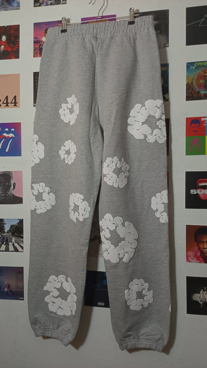 Denim Tears Cotton Wreath Sweatpants - Gris/Blanco