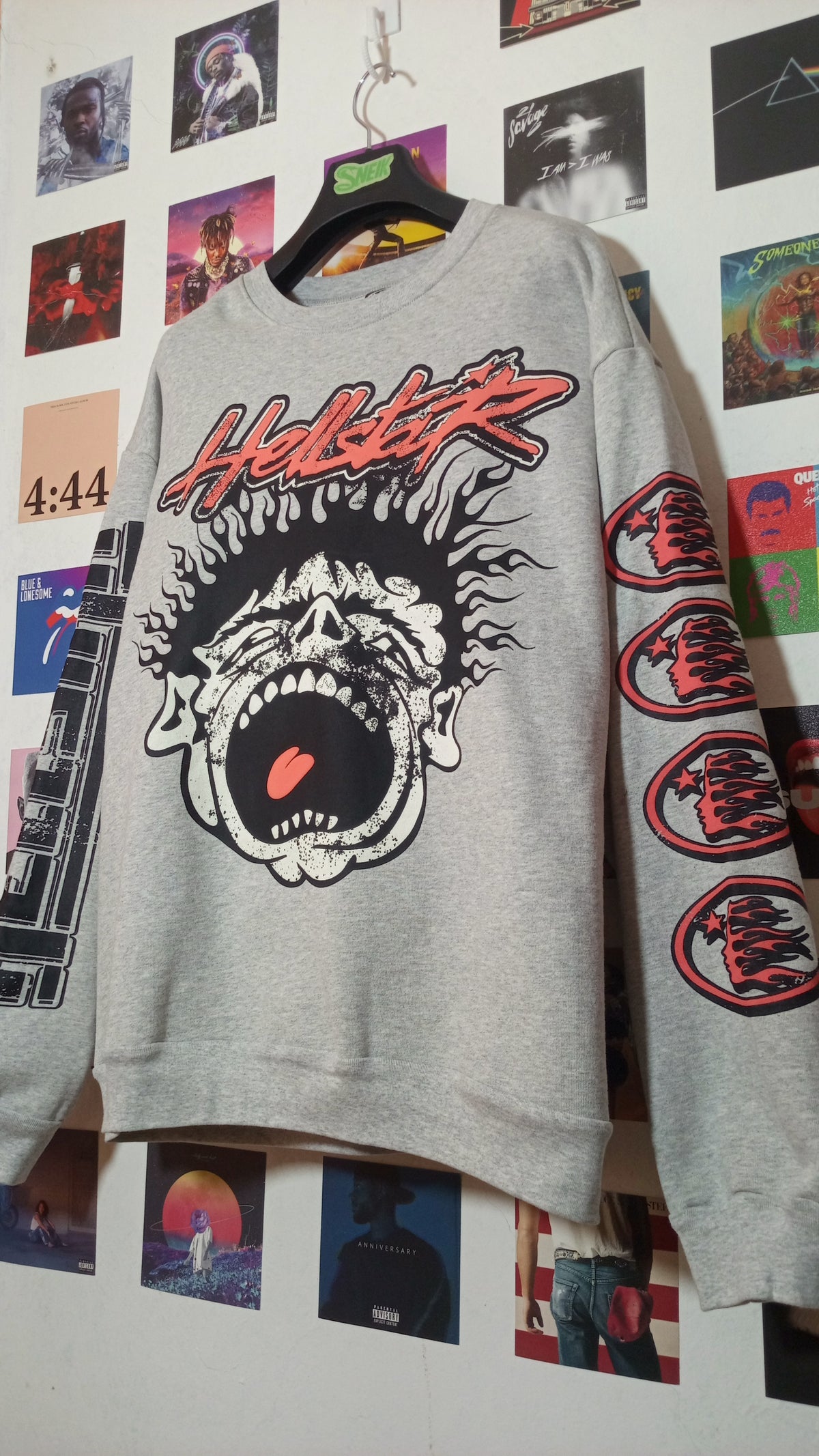 Hellstar Screaming Flame Crewneck - Gris