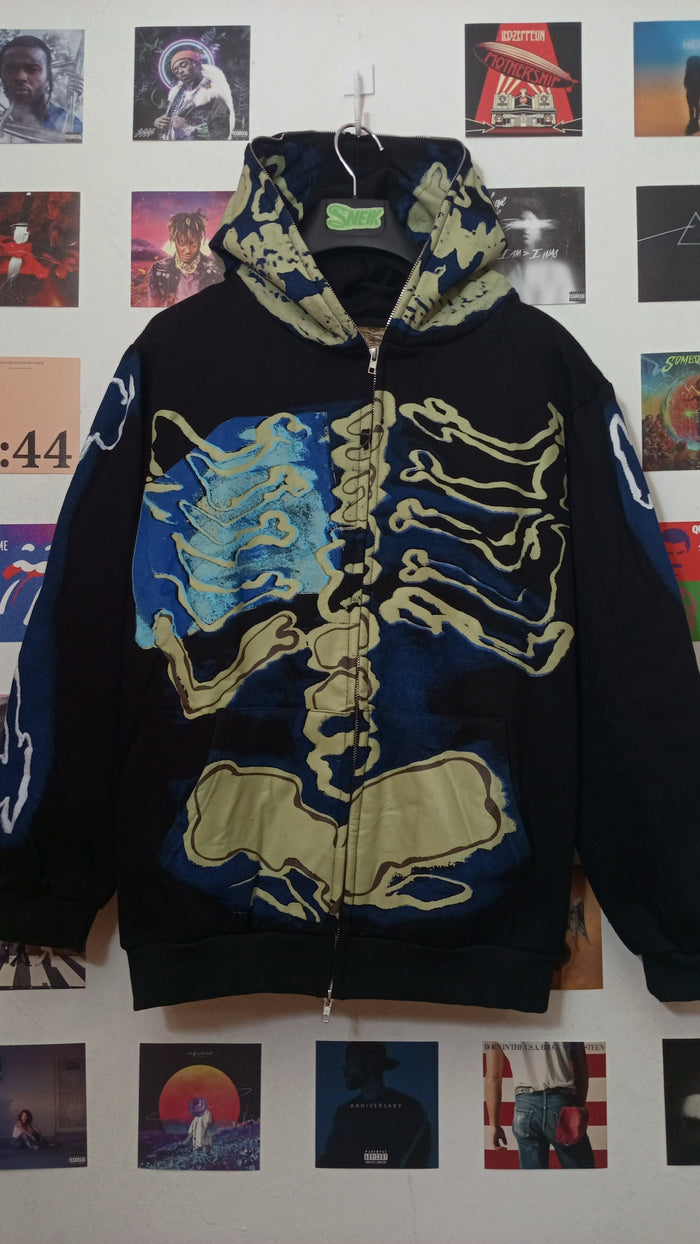 Cactus Jack Travis Scott Skeleton Zip Hoodie - Negro