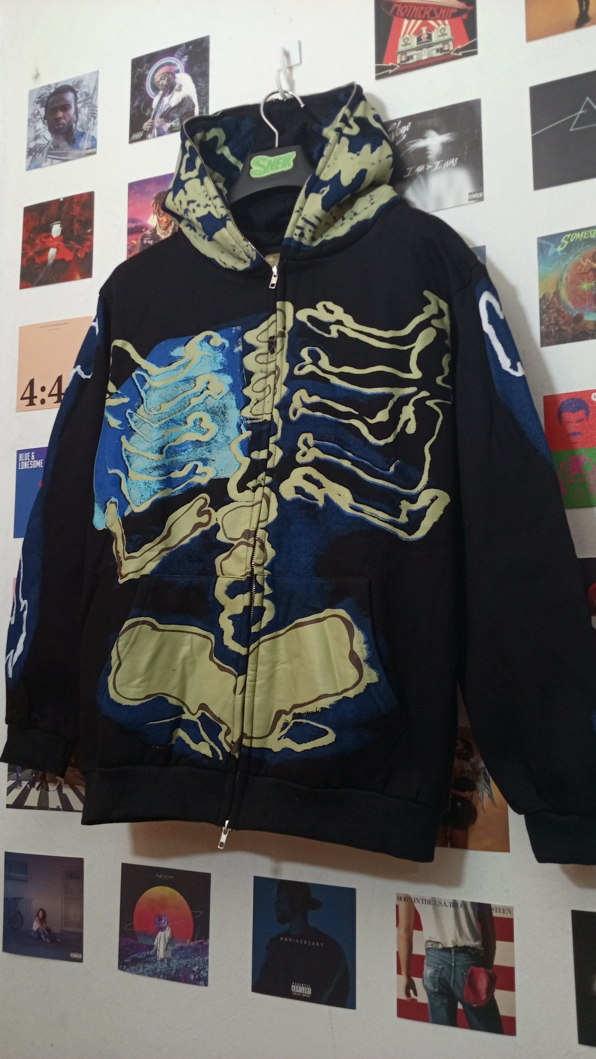 Cactus Jack Travis Scott Skeleton Zip Hoodie - Negro