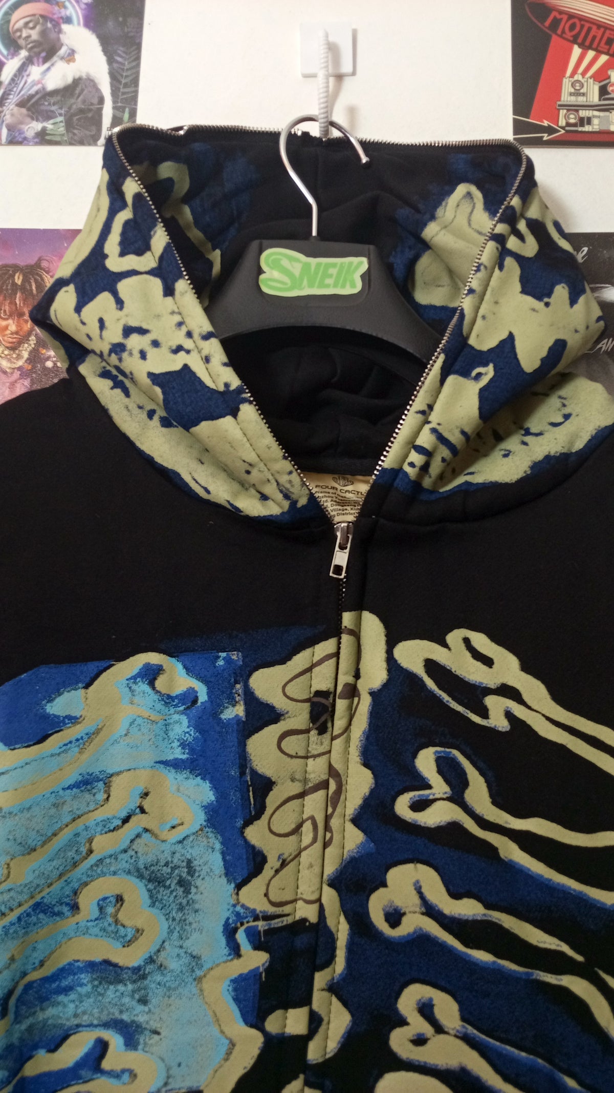 Cactus Jack Travis Scott Skeleton Zip Hoodie - Negro