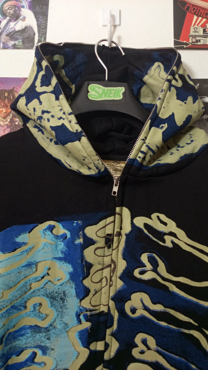 Cactus Jack Travis Scott Skeleton Zip Hoodie - Negro