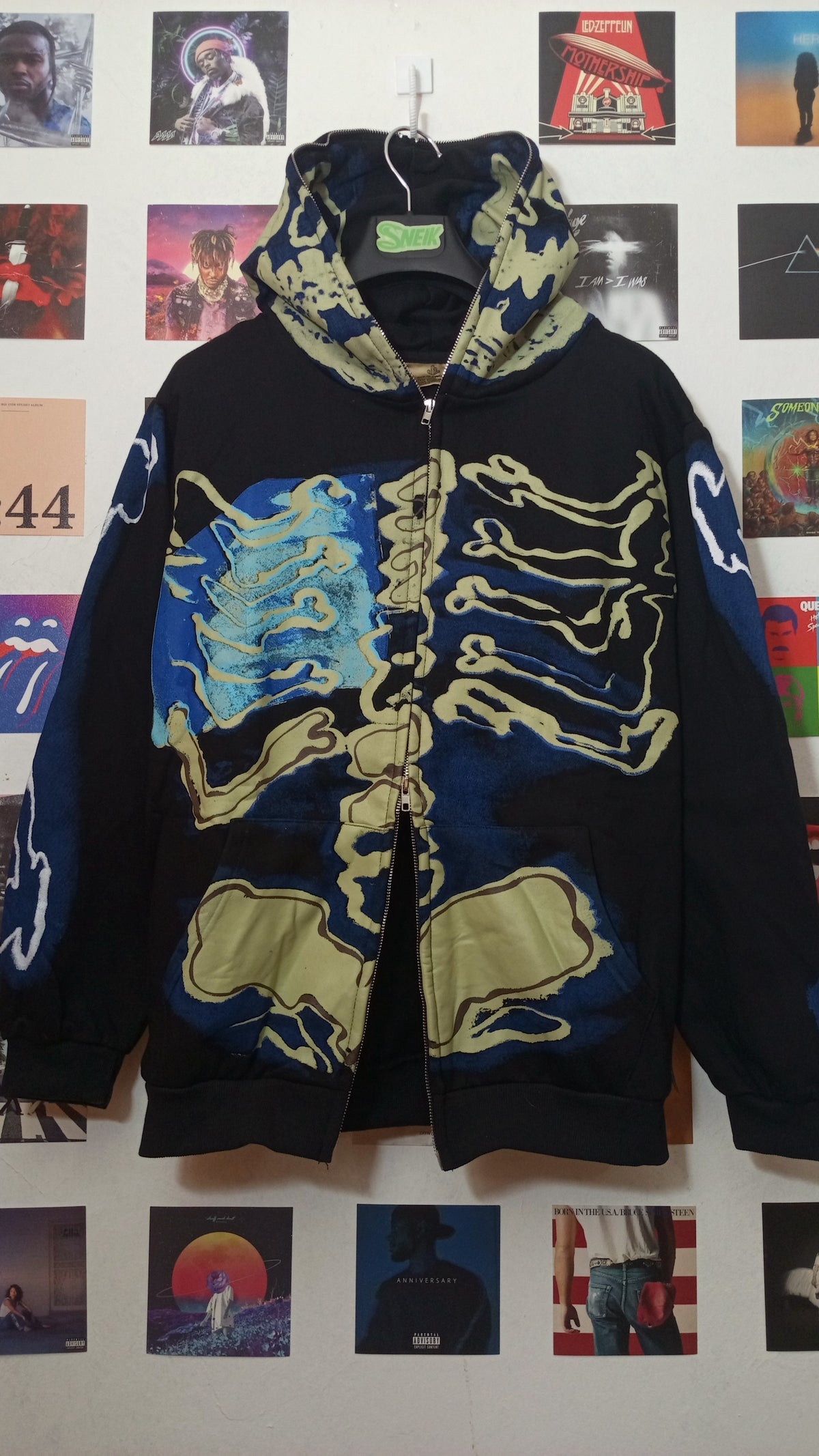 Cactus Jack Travis Scott Skeleton Zip Hoodie - Negro