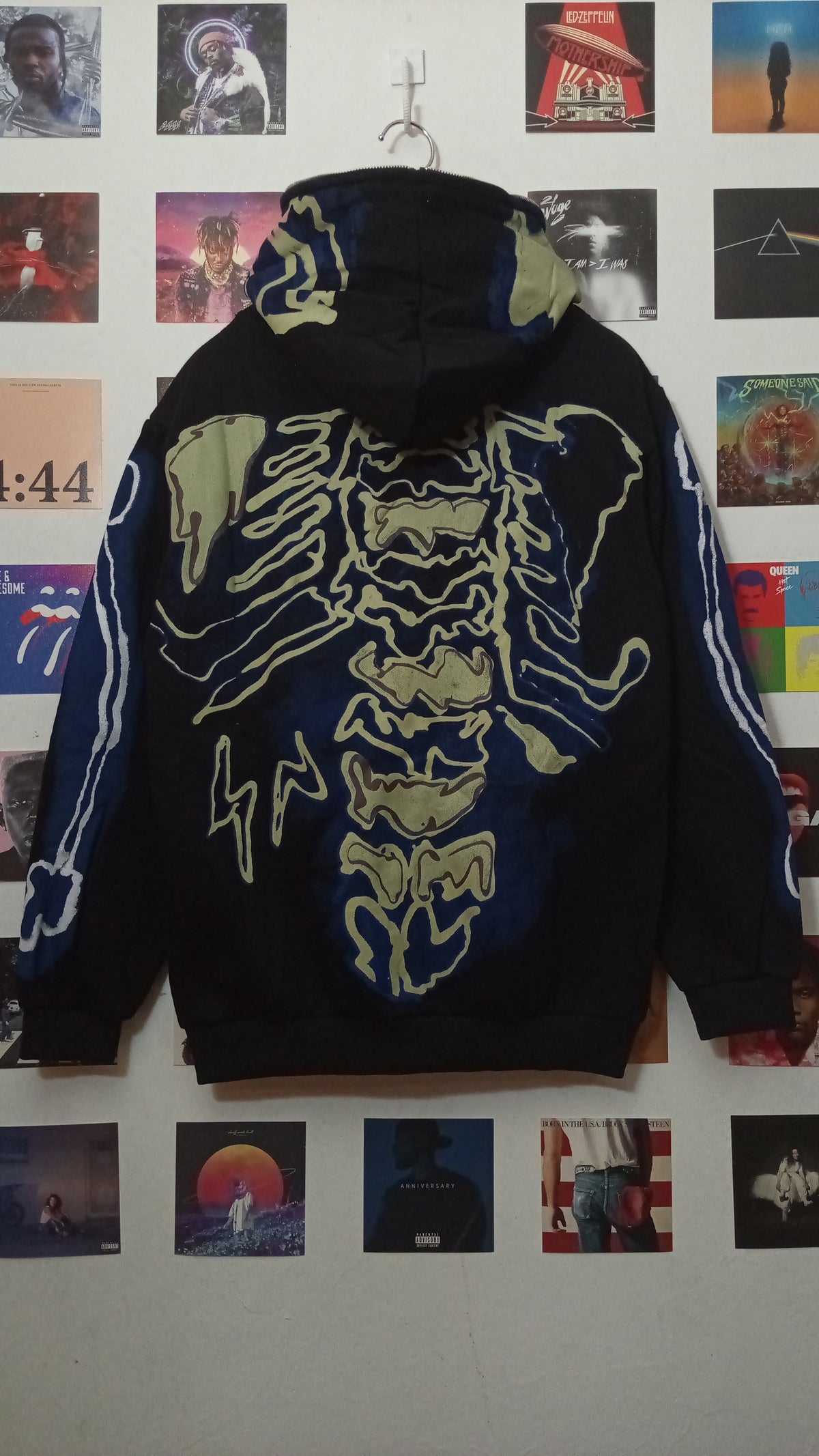Cactus Jack Travis Scott Skeleton Zip Hoodie - Negro