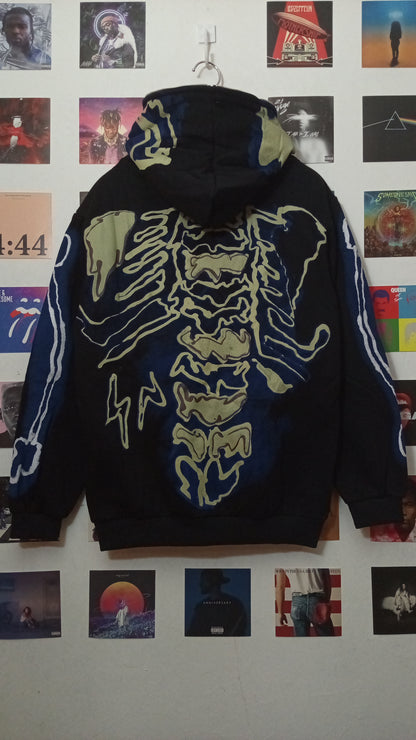 Cactus Jack Travis Scott Skeleton Zip Hoodie - Negro