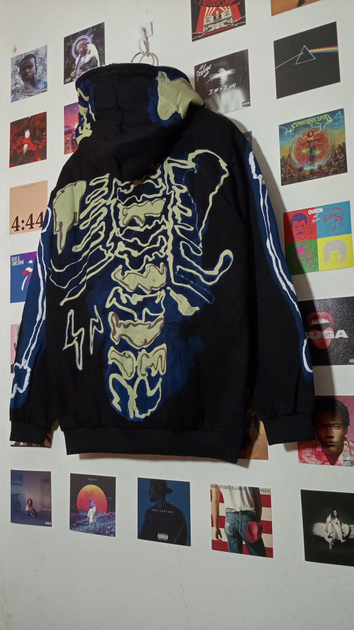 Cactus Jack Travis Scott Skeleton Zip Hoodie - Negro