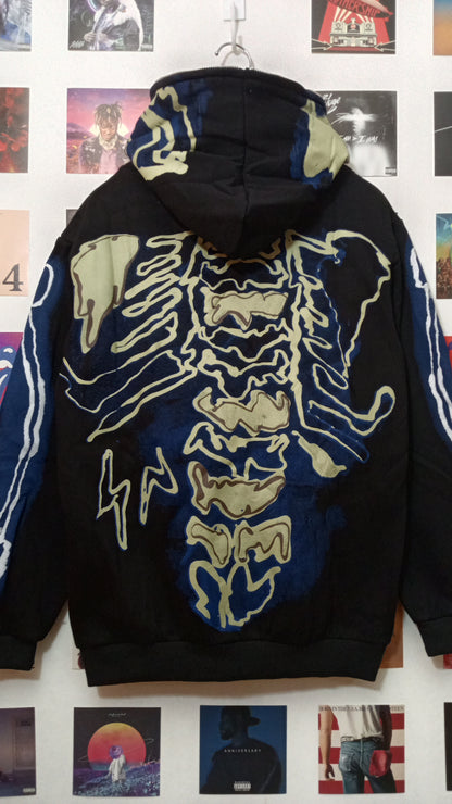 Cactus Jack Travis Scott Skeleton Zip Hoodie - Negro