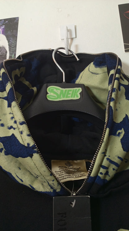 Cactus Jack Travis Scott Skeleton Zip Hoodie - Negro