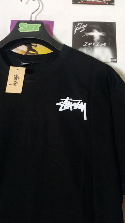Stussy Stock Logo Flag Tee - Negra