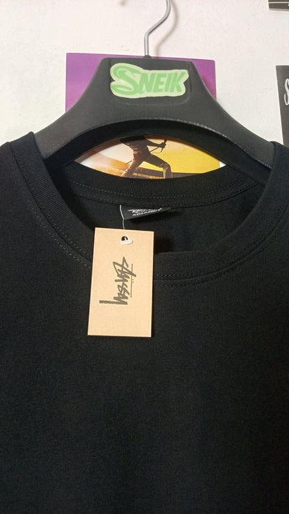 Stussy Stock Logo Flag Tee - Negra