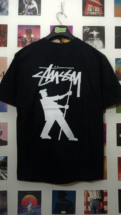 Stussy Stock Logo Flag Tee - Negra