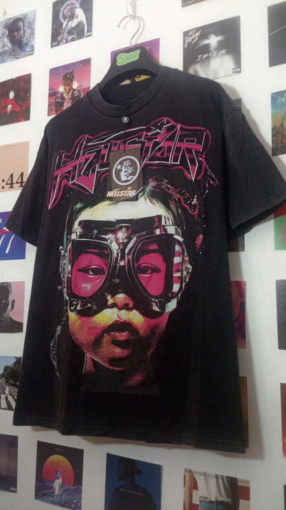 Hellstar The Future Is Hellstar Goggles Tee - Negra y Rosa