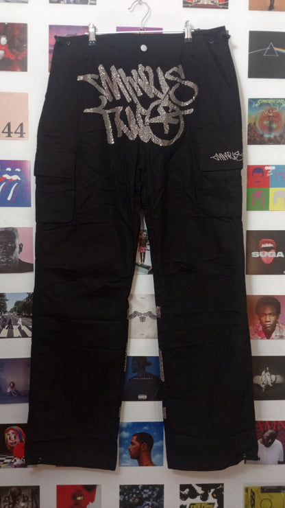 Minus Two Rhinestone Cargo Pants - Negro